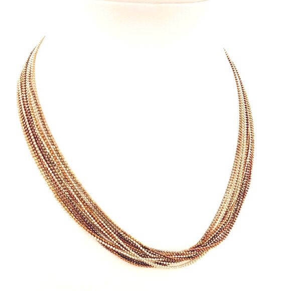 Multi-Strand Milor Italy Necklace Sterling Silver Multicolor Glistening Necklace - Picture 1 of 8